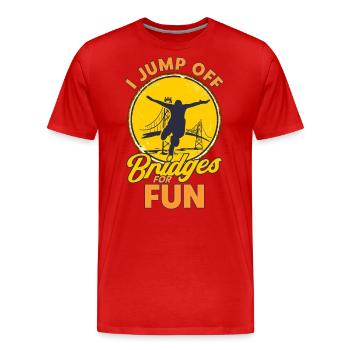 Bungee Springen Bungee Springer Bungy Jumping - Männer Premium Bio T-Shirt - Rot - Vorne - Damien (186cm)