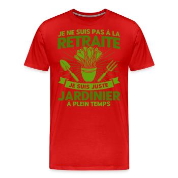 Garten Schrebergarten Gartenarbeit Geschenk - Männer Premium Bio T-Shirt - Rot - Vorne - Damien (186cm)