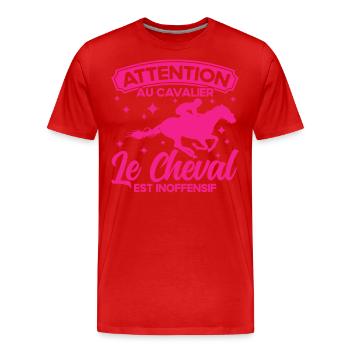 Rider Rider Horse Gift - Men's Premium Organic T-Shirt - red - Front - Damien (186cm)