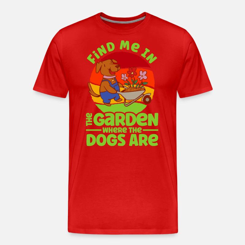 Garten Hunde Hundehalter Geschenk - Männer Premium Bio T-Shirt - Rot