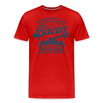 Humour noir Sarcasme Ironie Cadeau - T-shirt bio Premium Homme - rouge - Devant - Damien (186cm)