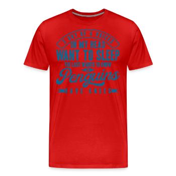 Humour noir Sarcasme Ironie Cadeau - T-shirt bio Premium Homme - rouge - Devant - Damien (186cm)
