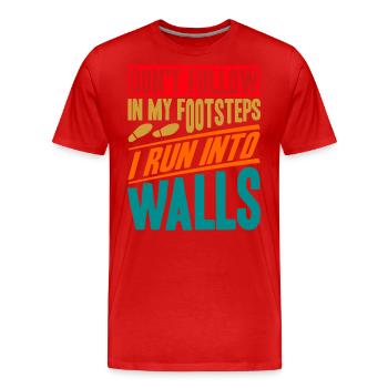 Sarcastique Noir Humour Ironie Cadeau - T-shirt bio Premium Homme - rouge - Devant - Damien (186cm)