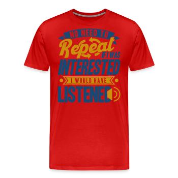 Humour noir Sarcasme Ironie Cadeau - T-shirt bio Premium Homme - rouge - Devant - Damien (186cm)