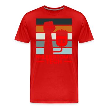 Phlébotomie Échantillon de sang Phlébotomiste Tech Cadeau - T-shirt bio Premium Homme - rouge - Devant - Damien (186cm)