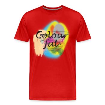 bunte Farben - Männer Premium Bio T-Shirt - Rot - Vorne - Damien (186cm)