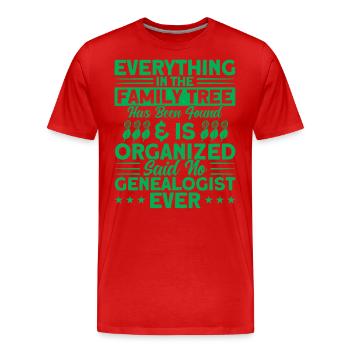 Family Tree Genealogy Genealogy Gift - Men's Premium Organic T-Shirt - red - Front - Damien (186cm)