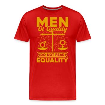 Égalité des sexes Égalité des sexes - T-shirt bio Premium Homme - rouge - Devant - Damien (186cm)