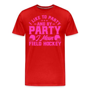 Mannschaftssport Feldhockey Feldhockey Spiel Gesch - Männer Premium Bio T-Shirt - Rot - Vorne - Damien (186cm)