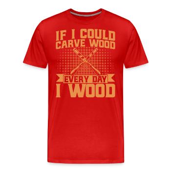 Sculpture sur bois Sculpture Menuisier Cadeau - T-shirt bio Premium Homme - rouge - Devant - Damien (186cm)