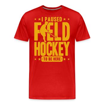 Field Hockey Indoor Field Hockey Field Hockey Players - Men's Premium Organic T-Shirt - red - Front - Damien (186cm)