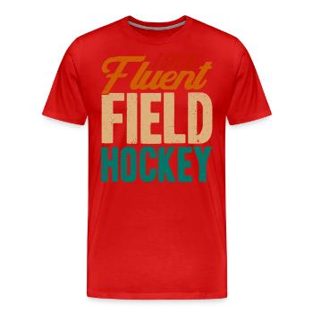 Mannschaftssport Feldhockey Feldhockey Spiel Gesch - Männer Premium Bio T-Shirt - Rot - Vorne - Damien (186cm)