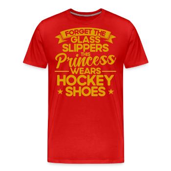 Feldhockey Spiel Hallen Feldhockey Mannschaftsspor - Männer Premium Bio T-Shirt - Rot - Vorne - Damien (186cm)
