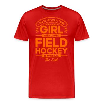Mannschaftssport Feldhockey Spiel Feldhockey Gesch - Männer Premium Bio T-Shirt - Rot - Vorne - Damien (186cm)