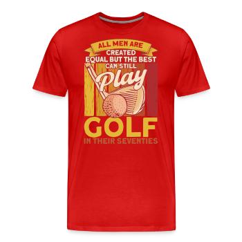 Golfer Golfplatz Golfspieler Geschenk - Männer Premium Bio T-Shirt - Rot - Vorne - Damien (186cm)