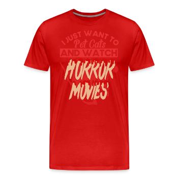 Film d’horreur Scary Film Creepy Movies Cadeau - T-shirt bio Premium Homme - rouge - Devant - Damien (186cm)