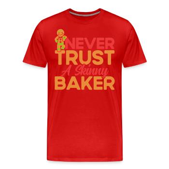 Cuisson des biscuits de Noël Biscuits de boulangerie Cuisson - T-shirt bio Premium Homme - rouge - Devant - Damien (186cm)