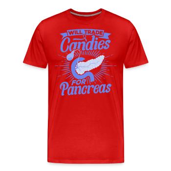 Diabetes Awareness Supporters of Type 1 Diabet - Men's Premium Organic T-Shirt - red - Front - Damien (186cm)