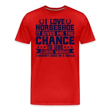 Lanceur de fer à cheval Lanceur de fer à cheval - T-shirt bio Premium Homme - rouge - Devant - Damien (186cm)