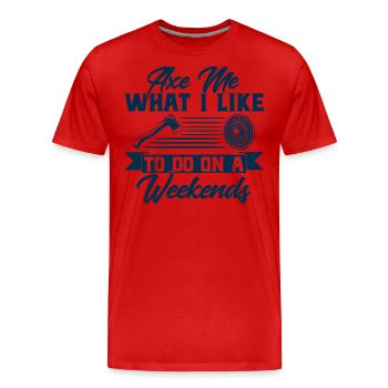 Haches Lancer de hache Lancer de hache Cadeau - T-shirt bio Premium Homme - rouge - Devant - Damien (186cm)