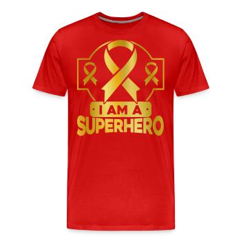 Childhood cancer Support for cancer in children - Men's Premium Organic T-Shirt - red - Front - Damien (186cm)