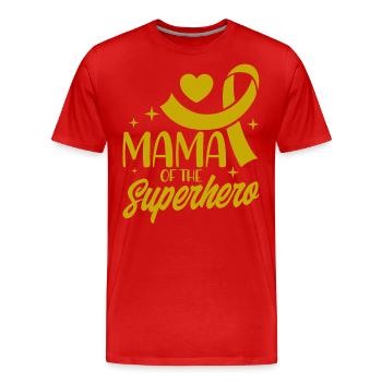 Yellow Ribbon Childhood Cancer Survivor v - Men's Premium Organic T-Shirt - red - Front - Damien (186cm)