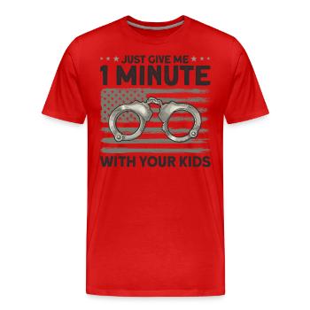 Handcuffs Correctional Officer Prison Guard - Men's Premium Organic T-Shirt - red - Front - Damien (186cm)