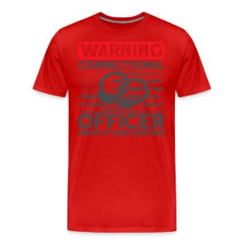 Handcuffs Prison guard Correctional officer - Men's Premium Organic T-Shirt - red - Front - Damien (186cm)