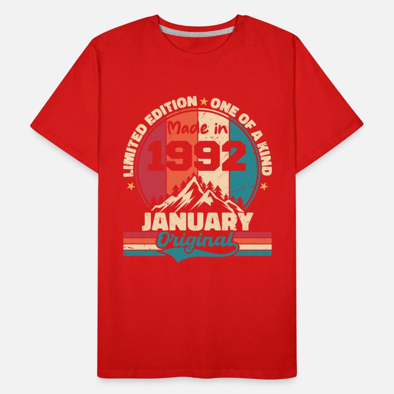 Geburtstagsgeschenk Januar 1992 Limited Edition Männer Premium Bio T-Shirt