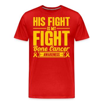Sensibilisation au cancer des os Soutien au cancer des os - T-shirt bio Premium Homme - rouge - Devant - Damien (186cm)