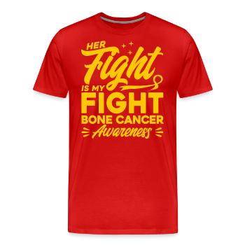 Survivant du cancer des os Soutien au cancer des os - T-shirt bio Premium Homme - rouge - Devant - Damien (186cm)