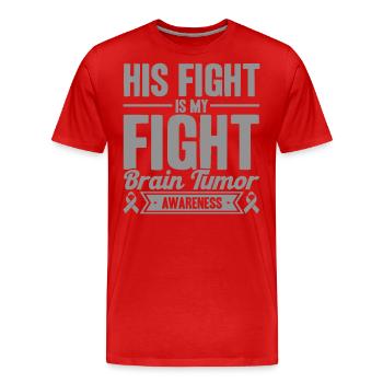 Brain Tumor Awareness Brain Tumor Support Brain - Men's Premium Organic T-Shirt - red - Front - Damien (186cm)