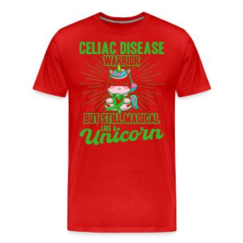 Soutien à la maladie cœliaque Sensibilisation à la maladie cœliaque Verts - T-shirt bio Premium Homme - rouge - Devant - Damien (186cm)