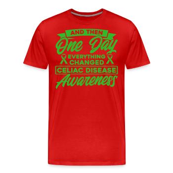 Soutien à la maladie cœliaque Combattant coeliaque Maladie coeliaque B - T-shirt bio Premium Homme - rouge - Devant - Damien (186cm)