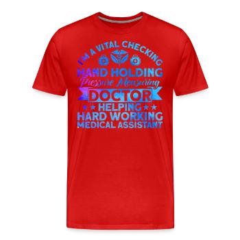 Medical Assistant Certified Medical - Men's Premium Organic T-Shirt - red - Front - Damien (186cm)