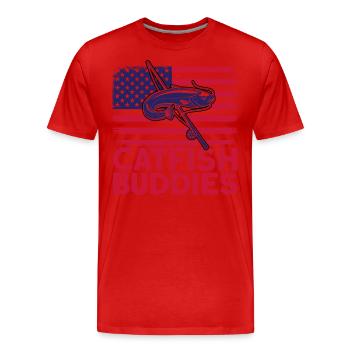 Catfish Buddies Catfish Fishing Gift - T-shirt bio Premium Homme - rouge - Devant - Damien (186cm)