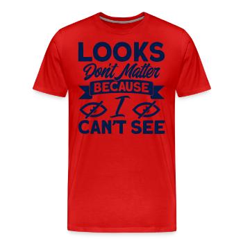 The appearance does not matter blind gift - Men's Premium Organic T-Shirt - red - Front - Damien (186cm)