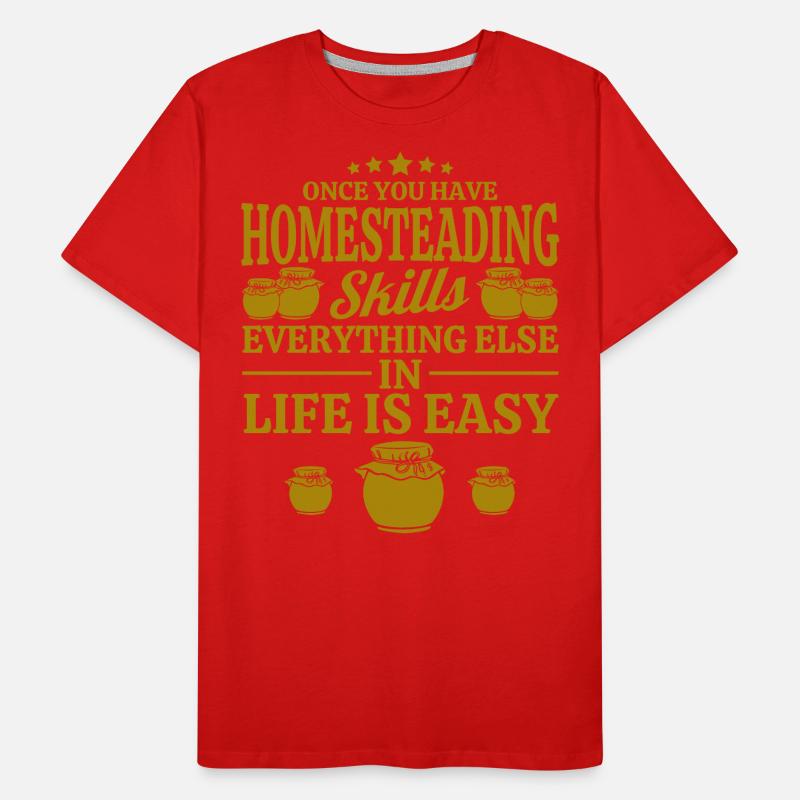 Fähigkeiten eines Selbstversorgers Einmachen Gesch Männer Premium Bio T-Shirt