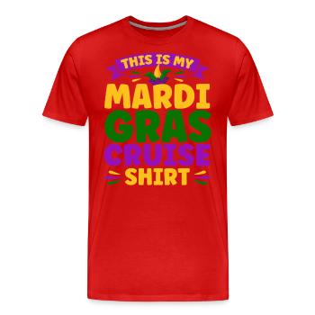 Voici ma chemise de croisière Mardi Gras Mardi Gras G - T-shirt bio Premium Homme - rouge - Devant - Damien (186cm)