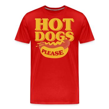 Hot Dogs Please Hot Dog Cadeau - T-shirt bio Premium Homme - rouge - Devant - Damien (186cm)