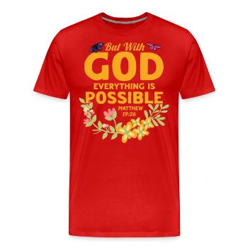 Jésus Dieu Bible Chrétienne Verset Don - T-shirt bio Premium Homme - rouge - Devant - Damien (186cm)