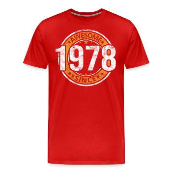 Awesome Since 1978 Retro Vintage Geburtstag - Männer Premium Bio T-Shirt - Rot - Vorne - Damien (186cm)