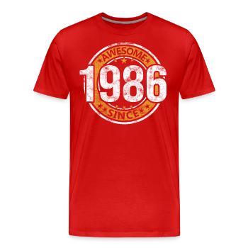 Awesome Since 1986 Retro Vintage Geburtstag - Männer Premium Bio T-Shirt - Rot - Vorne - Damien (186cm)