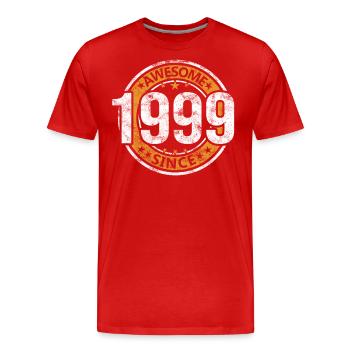 Génial depuis 1999 Retro Vintage Birthday - T-shirt bio Premium Homme - rouge - Devant - Damien (186cm)