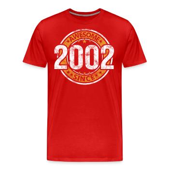 Awesome Since 2002 Retro Vintage Geburtstag - Männer Premium Bio T-Shirt - Rot - Vorne - Damien (186cm)