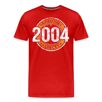 Génial depuis 2004 Retro Vintage Birthday - T-shirt bio Premium Homme - rouge - Devant - Damien (186cm)