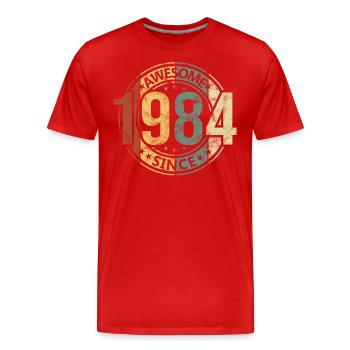 Génial depuis 1984 Retro Vintage Birthday - T-shirt bio Premium Homme - rouge - Devant - Damien (186cm)