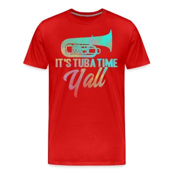 Tuba It's tuba time, her all gift - Men's Premium Organic T-Shirt - red - Front - Damien (186cm)