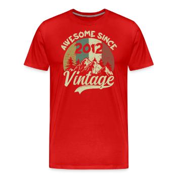 Jahrgang 2012 Geburtstagsgeschenk 2012 - Männer Premium Bio T-Shirt - Rot - Vorne - Damien (186cm)