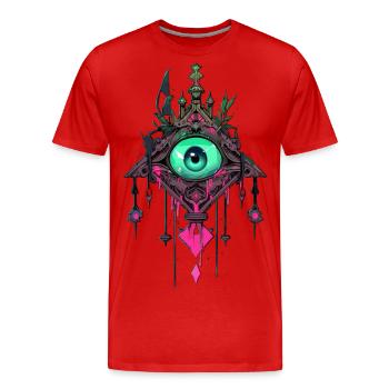 Attrape-rêves #4 - T-shirt bio Premium Homme - rouge - Devant - Damien (186cm)